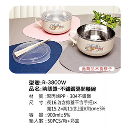 柴語錄 不鏽鋼隔熱餐碗